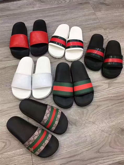 fake gucci pool slides|how to authenticate Gucci slides.